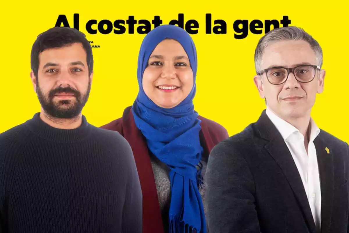 Montaje con los políticos de ERC Ruben Wagensberg, Najat Driouech y Josep Maria Jové