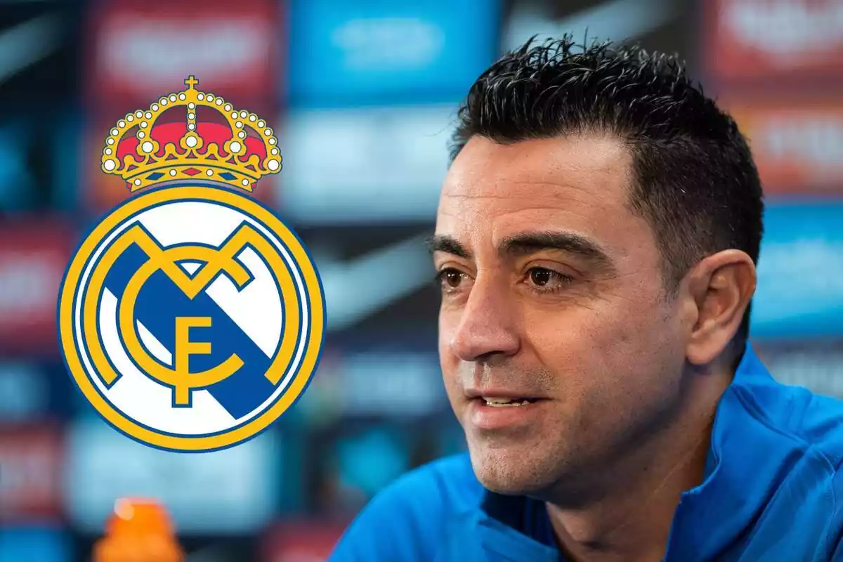 Montaje escudo Real Madrid con Xavi Hernandez